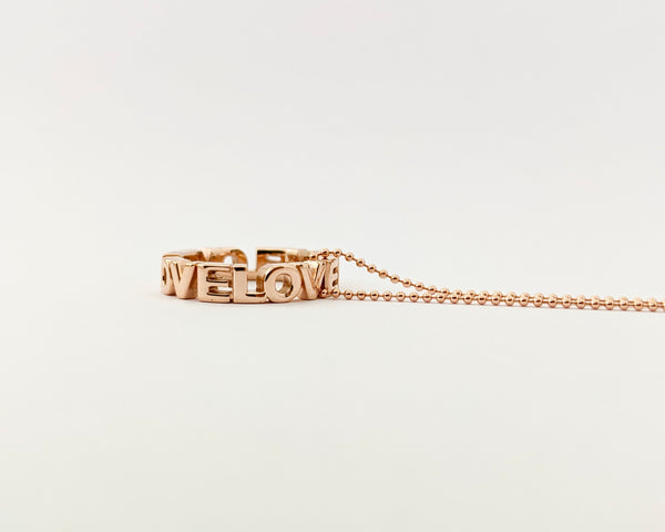 LOVE Necklace in 14k Pink Gold