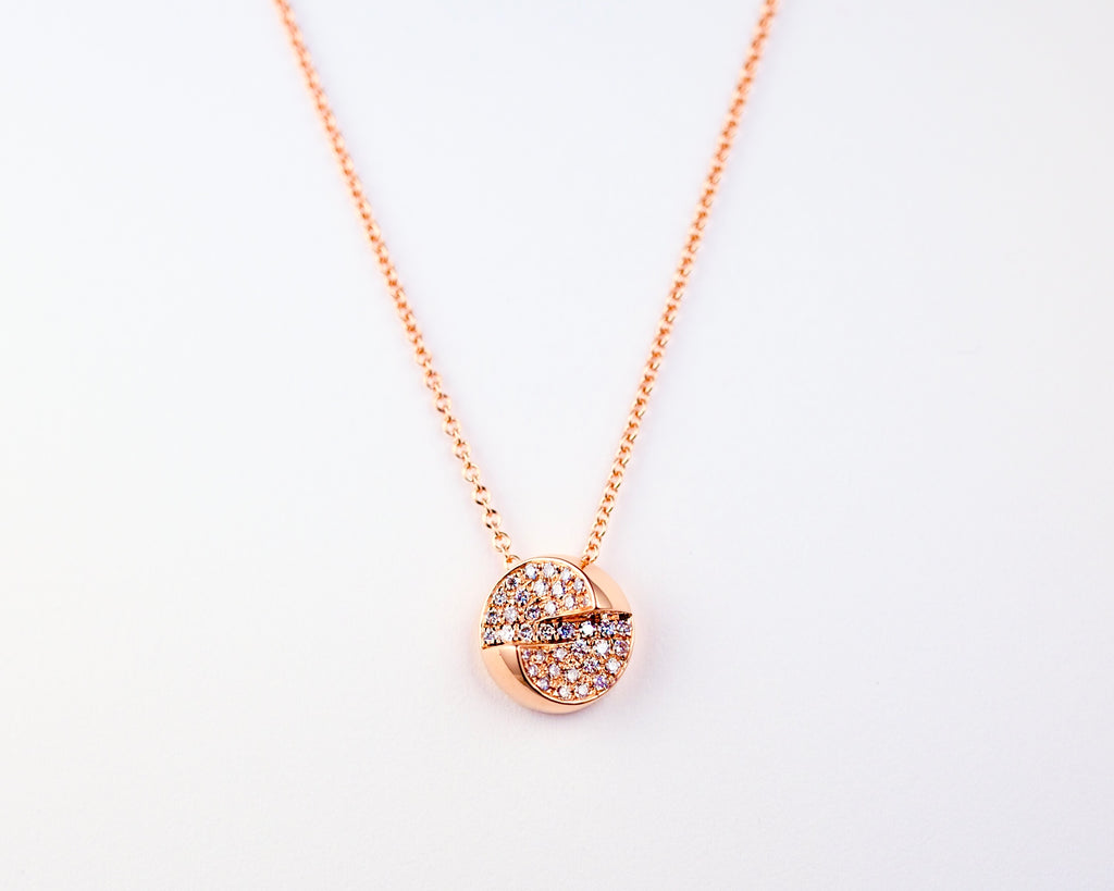 Rivet Pave Pendant Necklace