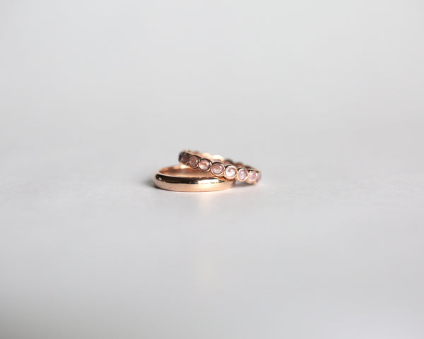 Pink Sapphire Eternity Ring with Pink Gold Band